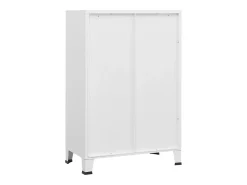 Aparador de arrumação industrial 75x40x115 cm metal branco
