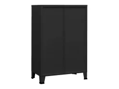 Aparador de arrumação industrial 75x40x115 cm metal preto