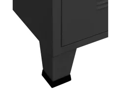 Aparador de arrumação industrial 75x40x115 cm metal preto