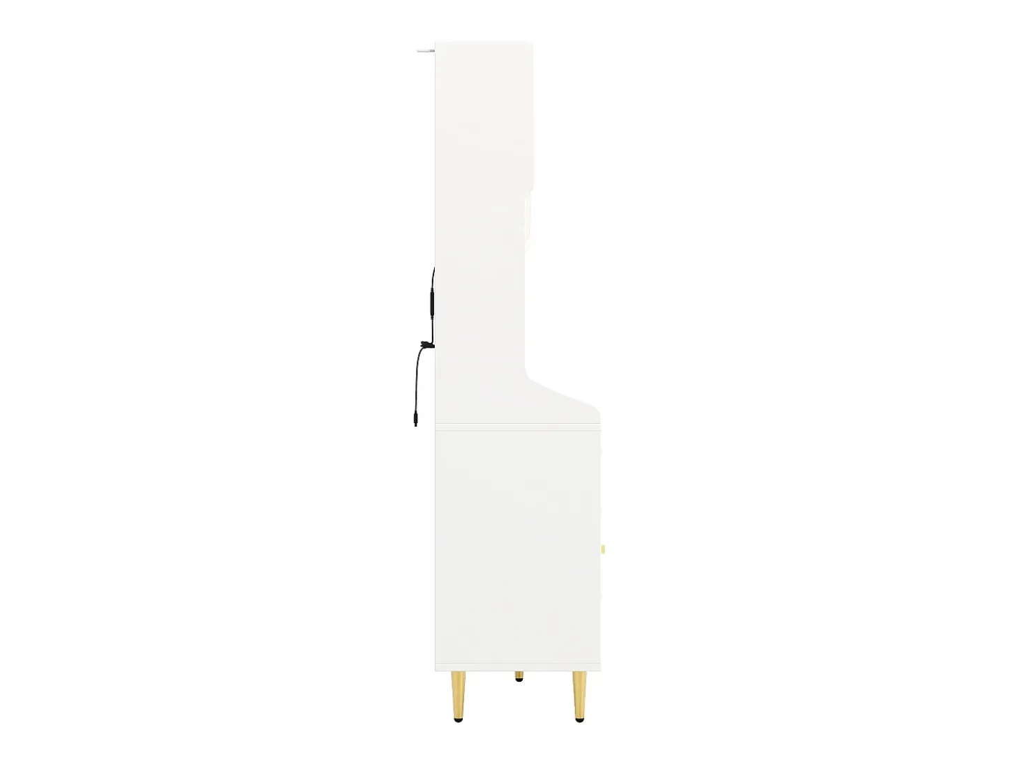 Aparador de cozinha com iluminação LED, 4 portas, 3 gavetas e garrafeira - Branco