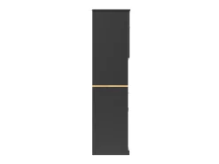 Aparador de cozinha com iluminação LED, 3 portas e 3 gavetas - Madeira MDF preta