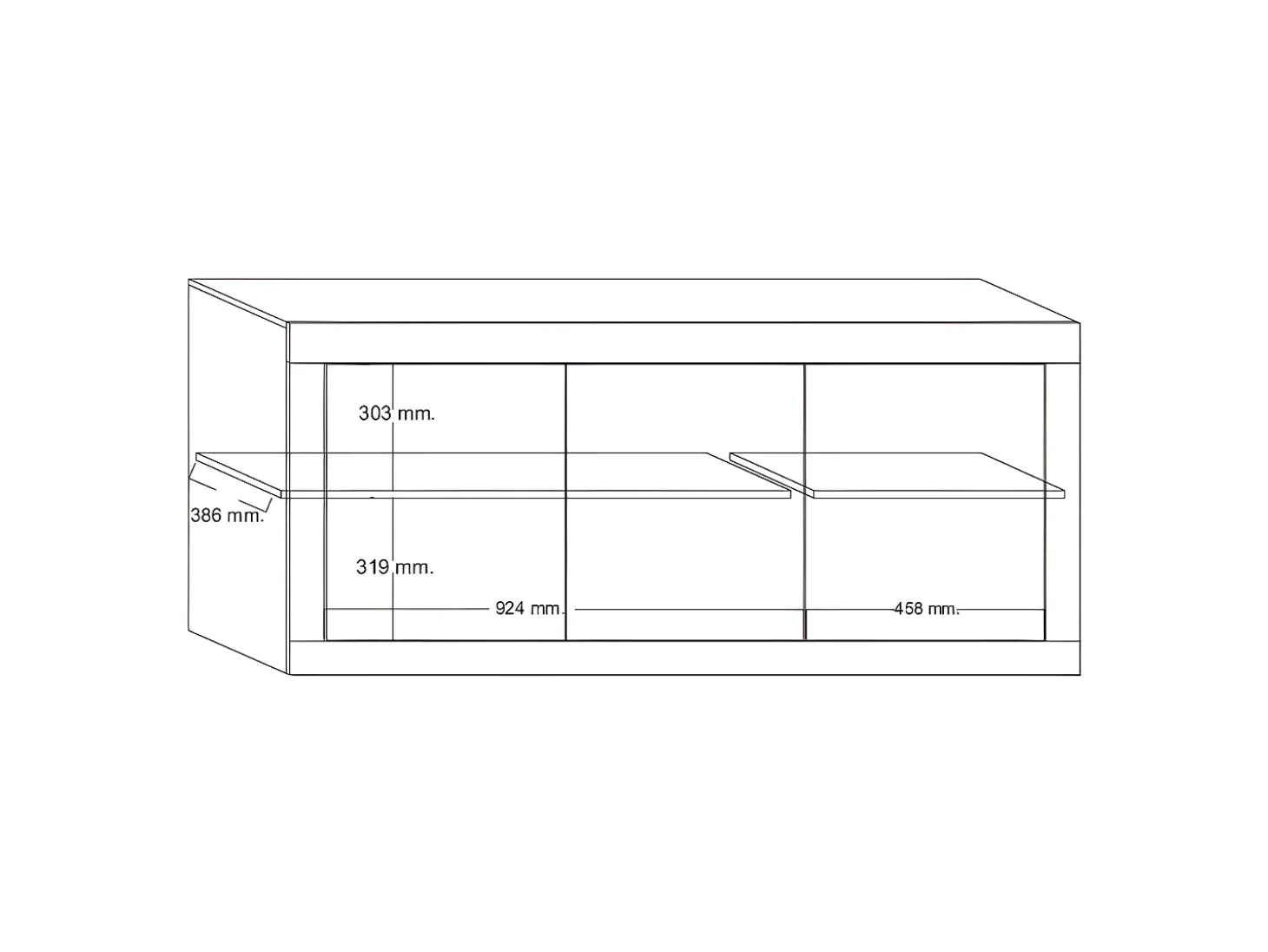Aparador design com 3 portas - Branco lacado COMETE