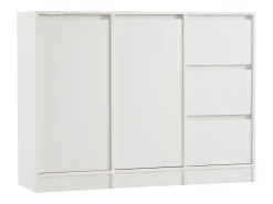 Aparador moderno - 2 portas e 3 gavetas - com prateleiras reguláveis ​​​​- Branco