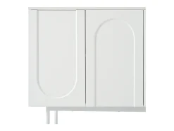 Aparador moderno com prateleiras ajustáveis- portas em arco - MDF - Branco