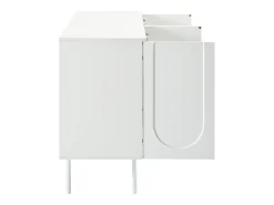 Aparador moderno com prateleiras ajustáveis- portas em arco - MDF - Branco