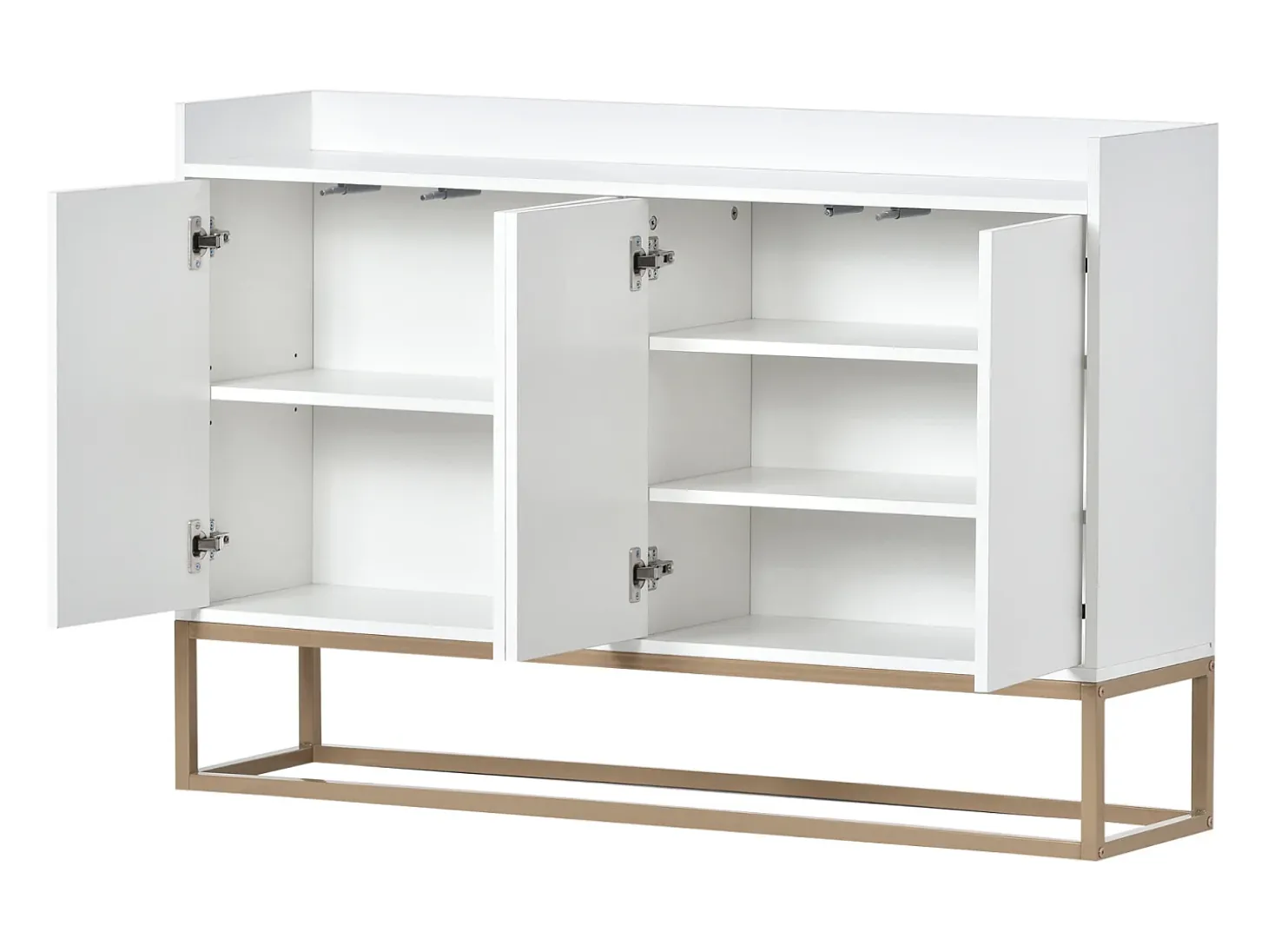Aparador moderno 120x30x80 cm – Estilo minimalista, 4 portas, ideal para sala de jantar, sala de estar, cozinha – Branco