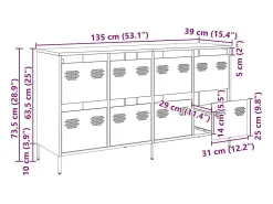 Aparador 135x39x73,5 cm aço laminado a frio antracite
