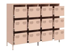 Aparador 135x39x103,5 cm aço laminado a frio rosa