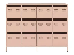 Aparador 135x39x103,5 cm aço laminado a frio rosa