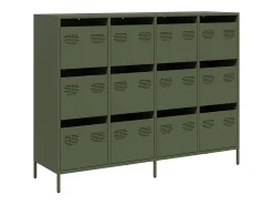Aparador 135x39x103,5 cm aço laminado a frio verde-azeitona
