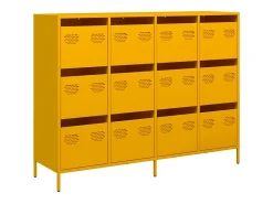 Aparador 135x39x103,5 cm aço laminado a frio amarelo mostarda