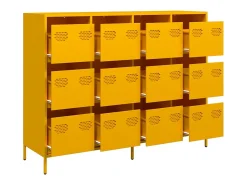 Aparador 135x39x103,5 cm aço laminado a frio amarelo mostarda