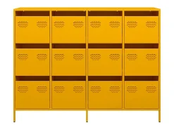 Aparador 135x39x103,5 cm aço laminado a frio amarelo mostarda