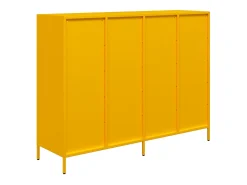 Aparador 135x39x103,5 cm aço laminado a frio amarelo mostarda