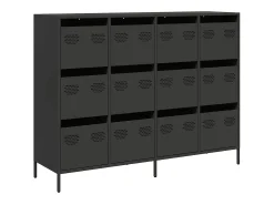 Aparador 135x39x103,5 cm aço laminado a frio preto