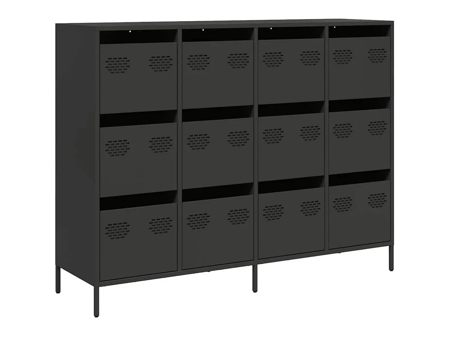 Aparador 135x39x103,5 cm aço laminado a frio preto
