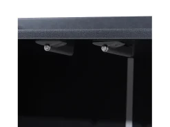 Aparador 120x30x80cm com 4 portas sem puxadores, pés de metal dourado, corpo preto