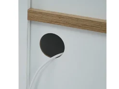 Aparador、Armário bar giratório e retrátil com LED - grande espaço de arrumação - estilo contemporâneo - Branco