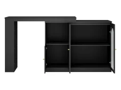 Aparador、Armário bar giratório em MDF - grande espaço de arrumação - estilo contemporâneo - Preto