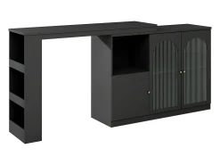 Aparador、Armário bar giratório em MDF - grande espaço de arrumação - estilo contemporâneo - Preto