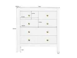 Aparador、Comoda com 4 gavetas - aglomerado - Branco