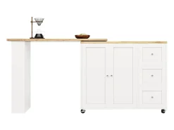 Aparador、Móvel bar giratório - MDF - 3 gavetas e 2 portas - Branco