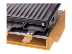 Aparelho de Raclette Little Balance para 8 Pessoas 1200W com Placa XXL e Panelinhas Antiaderentes de Bambu