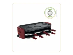 Aparelho Multifuncional de Raclette Little Balance para 8 Pessoas com 6 Zonas para Pizzas e Crepes, 1600W, Revestimento Antiaderente Sem PFAS