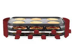 Aparelho Multifuncional de Raclette Little Balance para 8 Pessoas com 6 Zonas para Pizzas e Crepes, 1600W, Revestimento Antiaderente Sem PFAS