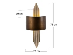 Aplique art déco metal dourado L22 x A75 cm SANGARIUS