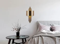 Aplique art déco metal dourado L22 x A75 cm SANGARIUS