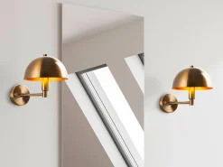 aplique cogumelo em metal com efeito latão - A. 29 x D. 20 cm - ELDO