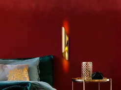 aplique de parede em metal dourado - A. 40 x P 11 cm - LYNOR