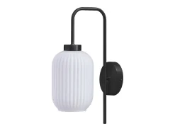 aplique de parede preta e vidro branco L.25 x A.41 cm - LOUXOR