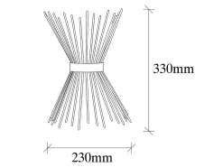 Aplique em metal - Candeeiro A. 33 cm - Dourado - KIRPI