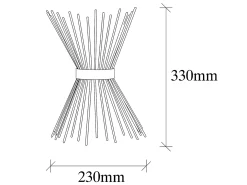 Aplique em metal - Candeeiro A. 33 cm - Preto - KIRPI