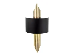 Aplique em metal - Candeeiro C. 22 x A. 75 cm - Preto e dourado - SANGARIUS