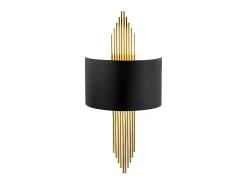 Aplique em metal - Candeeiro C. 22 x A. 75 cm - Preto e dourado - SANGARIUS