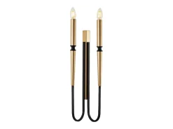 aplique estilo castiçal em metal - Dourado e preto - A. 58 cm - OVYLA