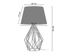 Aplique TOSEL RUGBY metal articulado cinza D17 x H20 cm