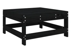 Apoio de pés p/ jardim c/ almofadão pinho maciço preto
