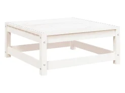 Apoio de pés p/ jardim 70x70x30 cm pinho maciço branco
