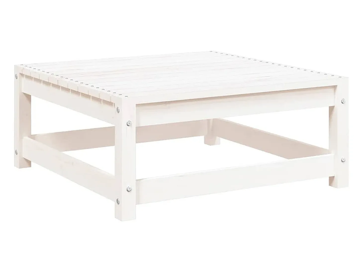 Apoio de pés p/ jardim 70x70x30 cm pinho maciço branco