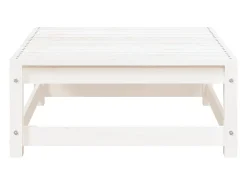 Apoio de pés p/ jardim 70x70x30 cm pinho maciço branco