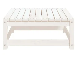 Apoio de pés p/ jardim 70x70x30 cm pinho maciço branco
