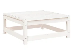Apoio de pés p/ jardim 70x70x30 cm pinho maciço branco