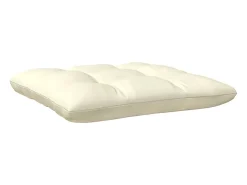Apoio de pés para jardim c/ almofadão cor creme pinho maciço