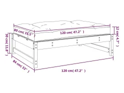 Apoio de pés para jardim 120x80 cm pinho maciço