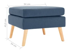Apoio de pés tecido azul