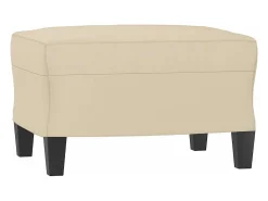 Apoio de pés tecido de microfibra 60x50x41 cor creme